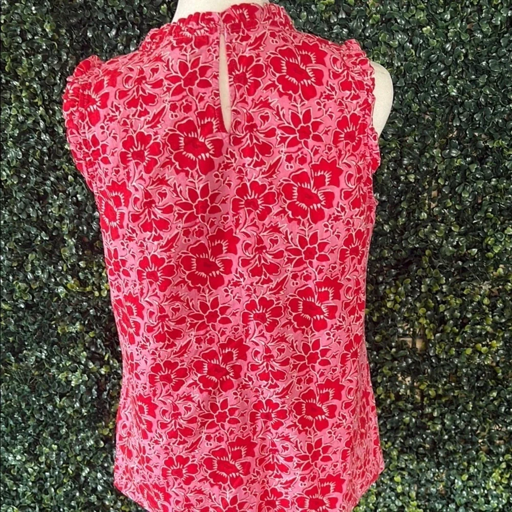 J.Crew Women's Red Floral Sleeveless Top. XS. Shirt